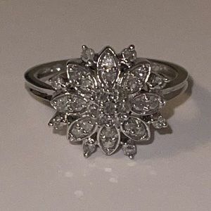 Genuine Diamond Sterling Silver 925 Ring